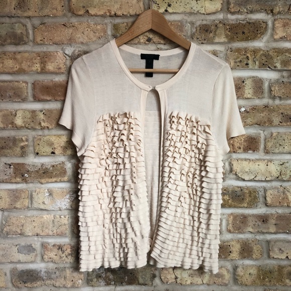 J. Crew Sweaters - J.Crew Collection Short-sleeved Ruffle Cardigan